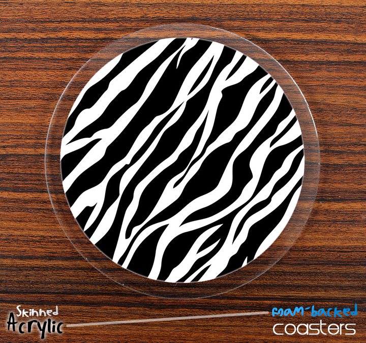 The Vector Zebra Print Skinned Foam-Backed Coaster Set