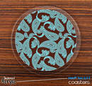 The Brown & Turquoise Paisley Skinned Foam-Backed Coaster Set