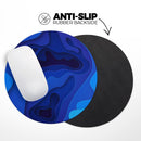 3D Blue Abstract Paper Cuts V1// WaterProof Rubber Foam Backed Anti-Slip Mouse Pad for Home Work Office or Gaming Computer Desk