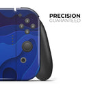 3D Blue Abstract Paper Cuts V1 // Skin Decal Wrap Kit for Nintendo Switch Console & Dock, Joy-Cons, Pro Controller, Lite, 3DS XL, 2DS XL, DSi, or Wii