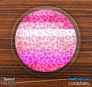 The Striped Pink Cheetah Print Skinned Foam-Backed Coaster Set