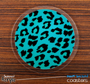 The Turquoise Cheetah Skinned Foam-Backed Coaster Set