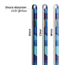 50 Shades of Blue Geometric Triangles iPhone 6/6s or 6/6s Plus 2-Piece Hybrid INK-Fuzed Case