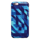 50 Shades of Blue Geometric Triangles iPhone 6/6s or 6/6s Plus 2-Piece Hybrid INK-Fuzed Case