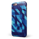 50 Shades of Blue Geometric Triangles iPhone 6/6s or 6/6s Plus 2-Piece Hybrid INK-Fuzed Case