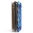50 Shades of Blue Geometric Triangles iPhone 6/6s or 6/6s Plus 2-Piece Hybrid INK-Fuzed Case