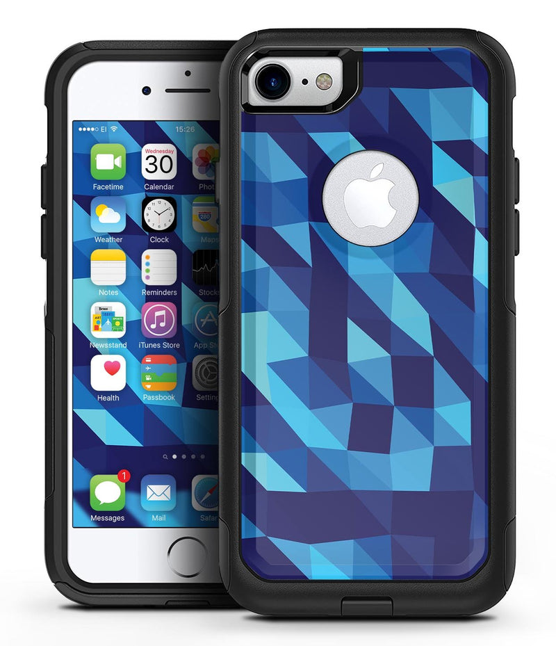 50 Shades of Blue Geometric Triangles - iPhone 7 or 8 OtterBox Case & Skin Kits