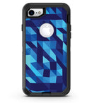 Abstract Blue Grungy Stars - iPhone 7 or 7 Plus Defender Case Skin Kit Test