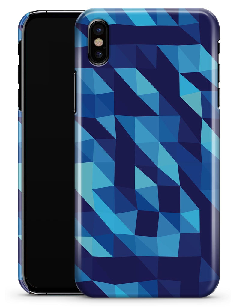 50 Shades of Blue Geometric Triangles - iPhone X Clipit Case