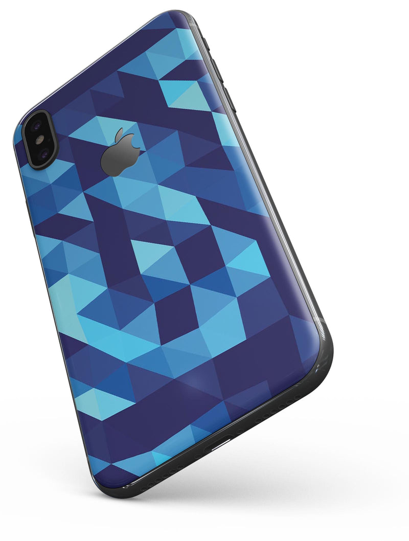 50 Shades of Blue Geometric Triangles - iPhone X Skin-Kit