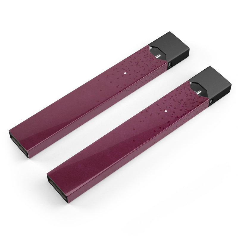 50 Shades of Burgandy Micro Hearts - Premium Decal Protective Skin-Wrap Sticker compatible with the Juul Labs vaping device