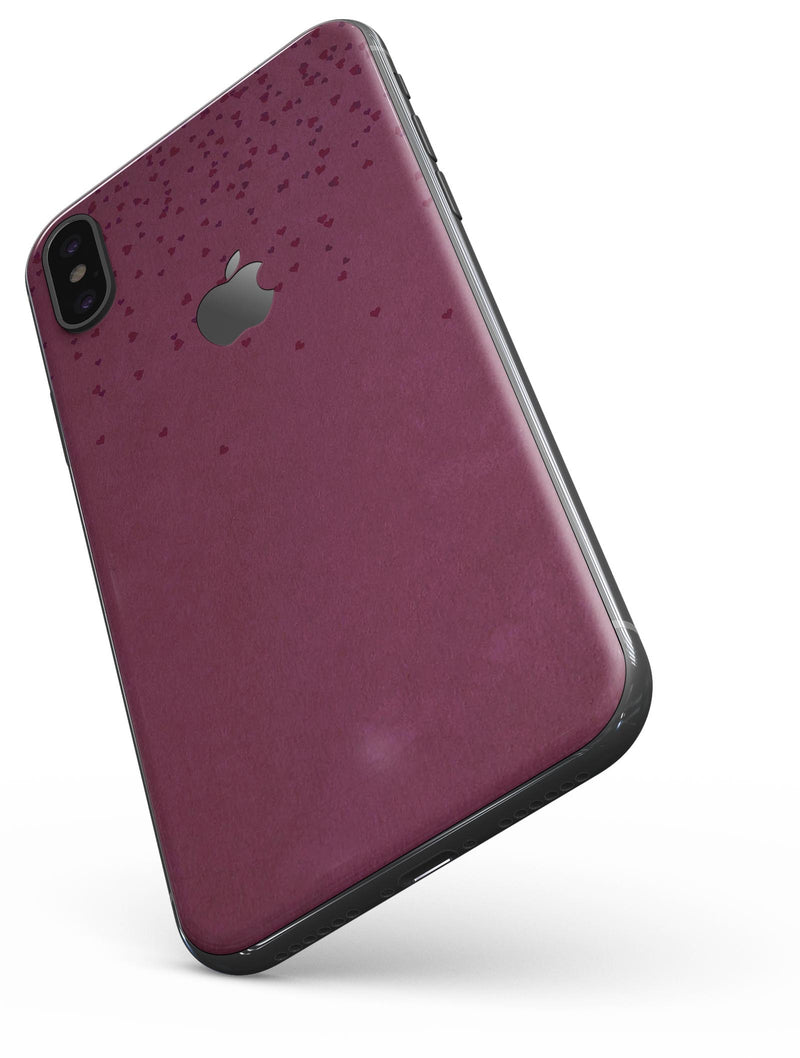 50 Shades of Burgandy Micro Hearts - iPhone X Skin-Kit