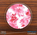 The Pink & White Abstract Floral Skinned Foam-Backed Coaster Set