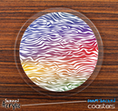 The Colorful Zebra Print Skinned Foam-Backed Coaster Set
