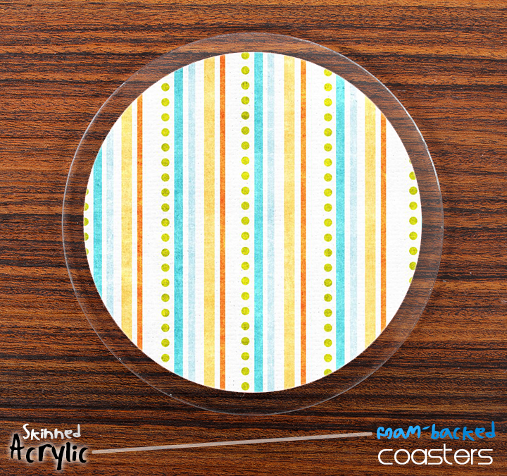 The Vintage Striped n Dotted Skinned Foam-Backed Coaster Set