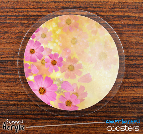 The Yellow & Pink Floral Skinned Foam-Backed Coaster Set