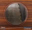 The Peeled Rustic Metal Skinned Foam-Backed Coaster Set