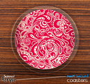 The Red Paisley Skinned Foam-Backed Coaster Set