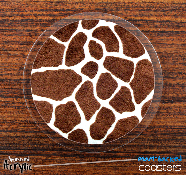 The Real Giraffe Animal Print Skinned Foam-Backed Coaster Set