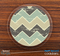 The Tan & Green Vintage Chevron Skinned Foam-Backed Coaster Set