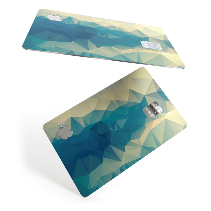 Abstract Aqua and Gold Geometric Shapes - Premium Protective Decal Skin-Kit for the Apple Credit Card
