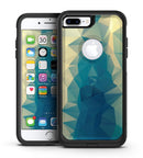 Abstract Aqua and Gold Geometric Shapes - iPhone 7 or 7 Plus Commuter Case Skin Kit