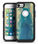 Abstract Aqua and Gold Geometric Shapes - iPhone 7 or 7 Plus Commuter Case Skin Kit