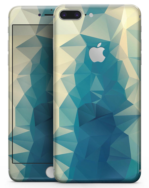 Abstract Aqua and Gold Geometric Shapes - Skin-kit for the iPhone 8 or 8 Plus