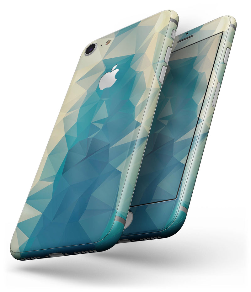 Abstract Aqua and Gold Geometric Shapes - Skin-kit for the iPhone 8 or 8 Plus