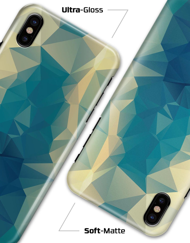 Abstract Aqua and Gold Geometric Shapes - iPhone X Clipit Case