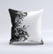 Abstract Black & White Swirls Ink-Fuzed Decorative Throw Pillow