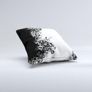 Abstract Black & White Swirls Ink-Fuzed Decorative Throw Pillow