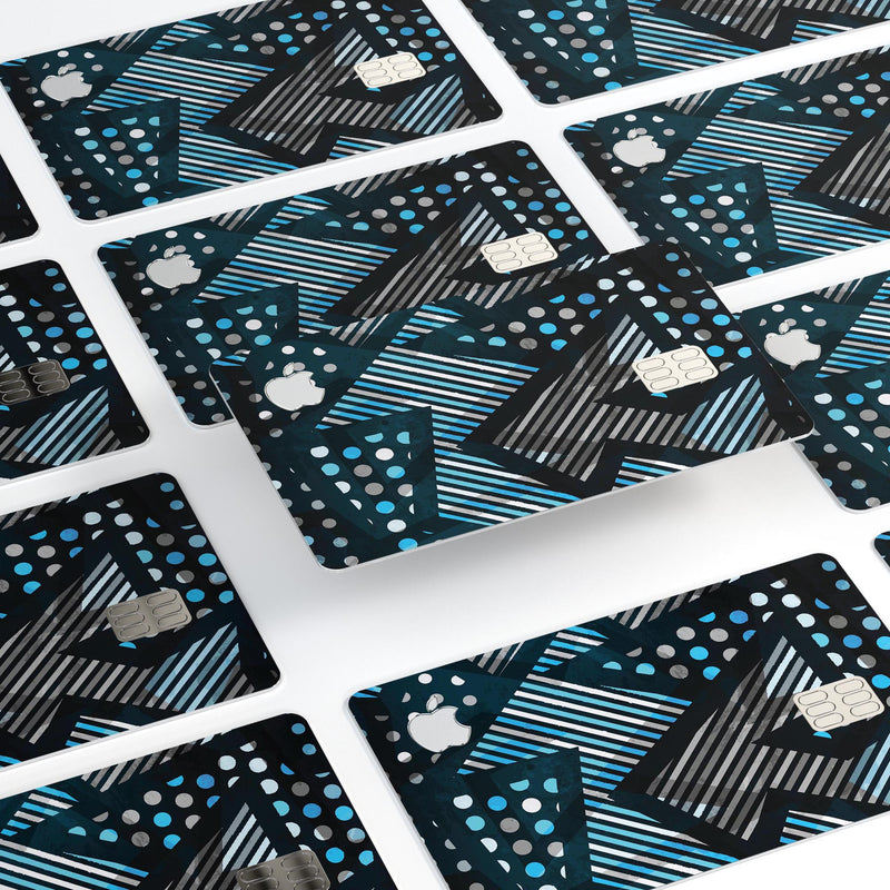 Abstract Black and Blue Overlap - Premium Protective Decal Skin-Kit for the Apple Credit Card