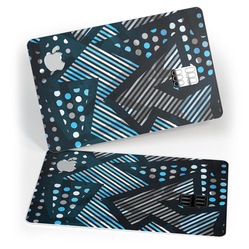Abstract Black and Blue Overlap - Premium Protective Decal Skin-Kit for the Apple Credit Card