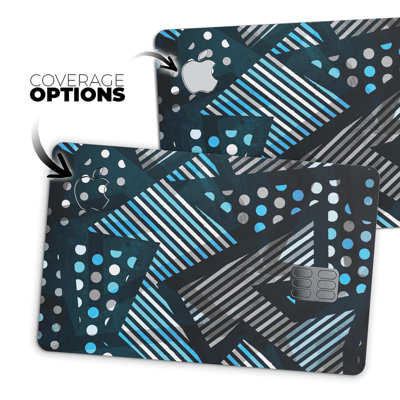 Abstract Black and Blue Overlap - Premium Protective Decal Skin-Kit for the Apple Credit Card