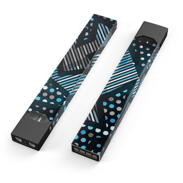 Abstract Black and Blue Overlap - Premium Decal Protective Skin-Wrap Sticker compatible with the Juul Labs vaping device