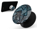 Abstract Black and Blue Overlap - Skin Kit for PopSockets and other Smartphone Extendable Grips & Stands
