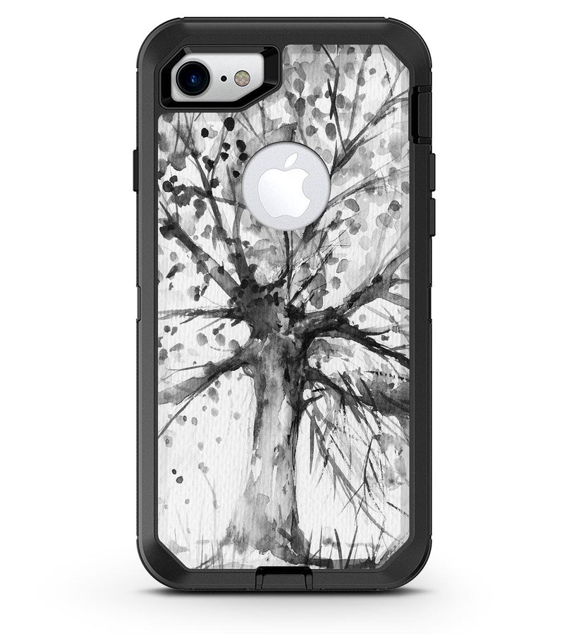 Abstract Black and White WaterColor Vivid Tree - iPhone 7 or 8 OtterBox Case & Skin Kits