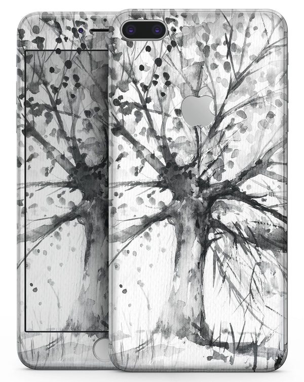 Abstract Black and White WaterColor Vivid Tree - Skin-kit for the iPhone 8 or 8 Plus
