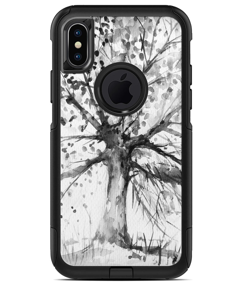 Abstract Black and White WaterColor Vivid Tree - iPhone X OtterBox Case & Skin Kits