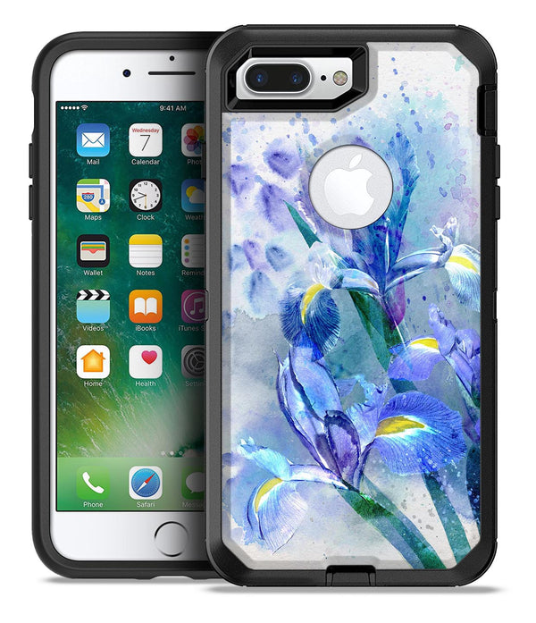 Abstract Blue Floral Art - iPhone 7 or 7 Plus Commuter Case Skin Kit