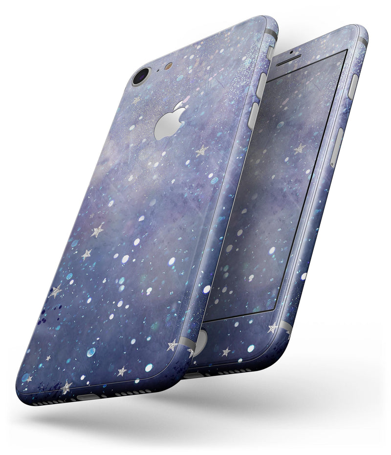 Abstract Blue Grungy Stars - Skin-kit for the iPhone 8 or 8 Plus