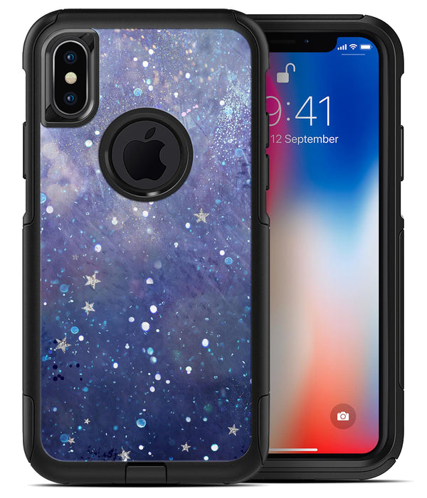 Abstract Blue Grungy Stars - iPhone X OtterBox Case & Skin Kits