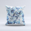 Abstract Blue Overlay Shapes Ink-Fuzed Decorative Throw Pillow