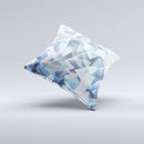 Abstract Blue Overlay Shapes Ink-Fuzed Decorative Throw Pillow