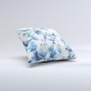Abstract Blue Overlay Shapes Ink-Fuzed Decorative Throw Pillow