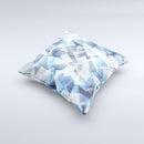 Abstract Blue Overlay Shapes Ink-Fuzed Decorative Throw Pillow