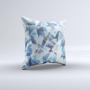 Abstract Blue Overlay Shapes Ink-Fuzed Decorative Throw Pillow