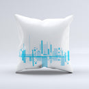 Abstract Blue Skyline View ink-Fuzed Decorative Throw Pillow