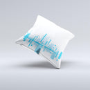 Abstract Blue Skyline View ink-Fuzed Decorative Throw Pillow